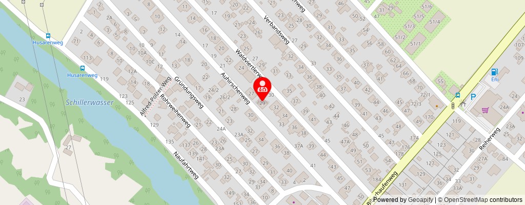 Street map section around the address