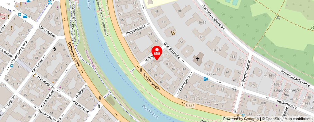 Street map section around the address