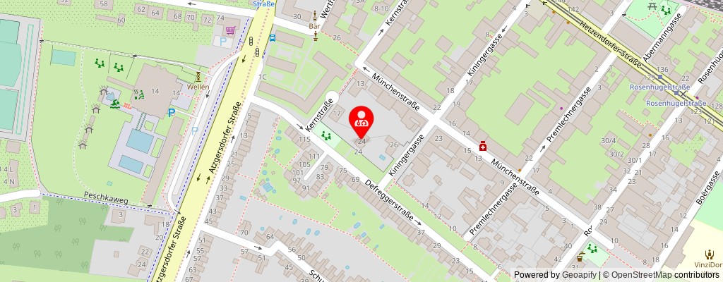 Street map section around the address