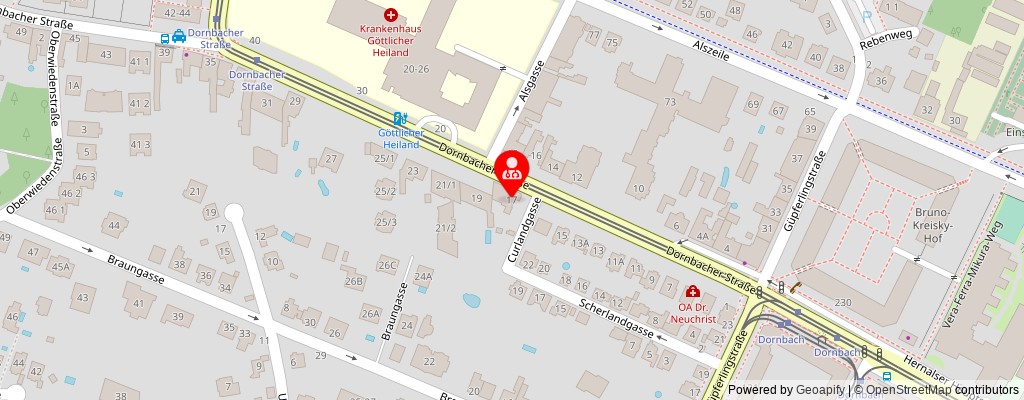 Street map section around the address