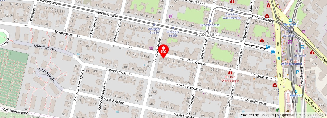 Street map section around the address