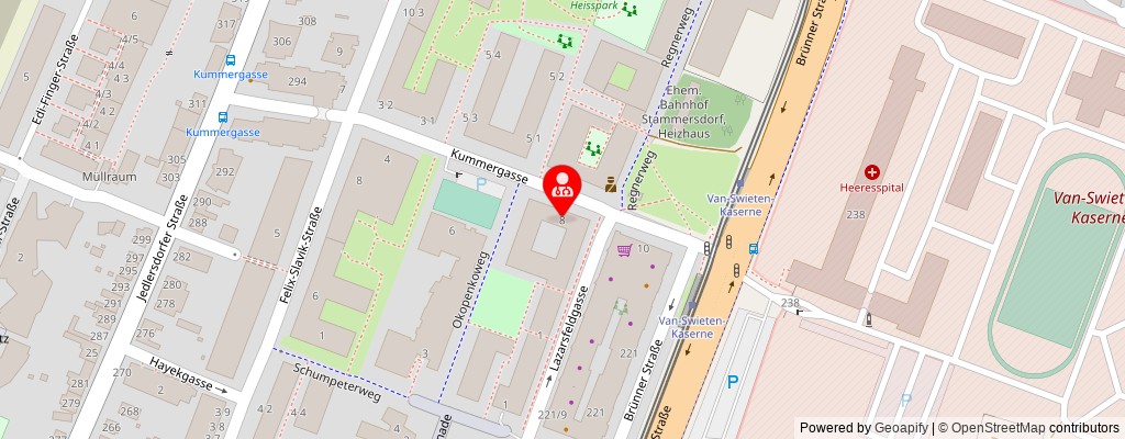 Street map section around the address