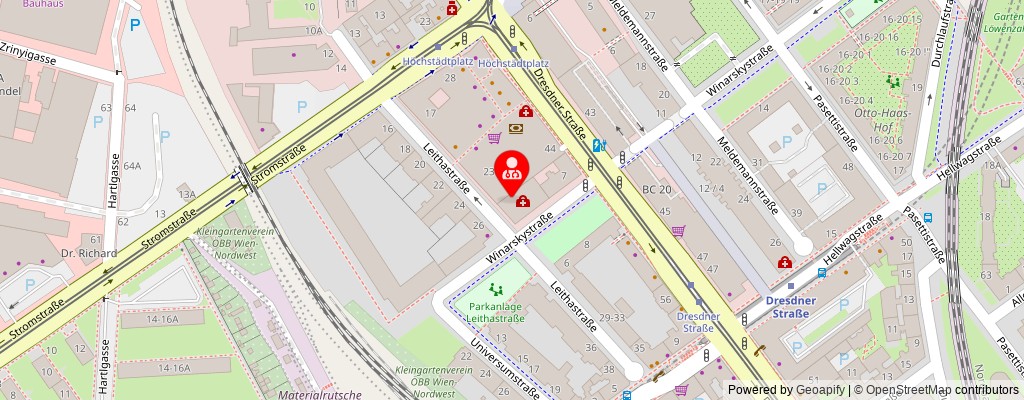 Street map section around the address