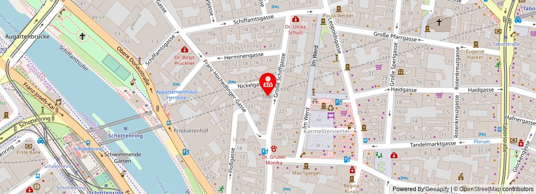 Street map section around the address