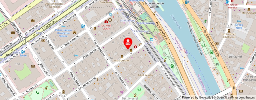 Street map section around the address