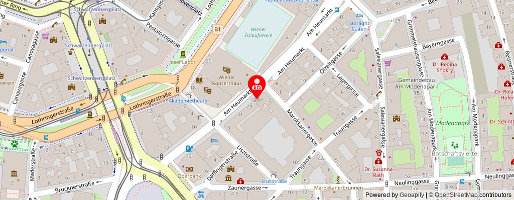 Street map section around the address