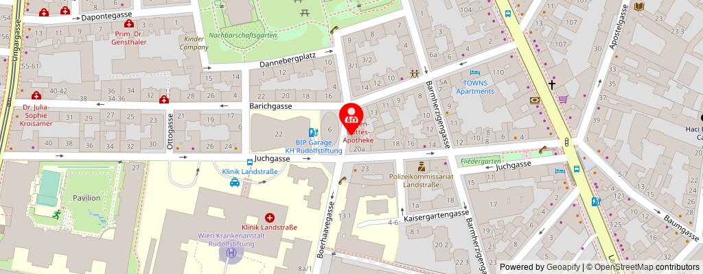 Street map section around the address