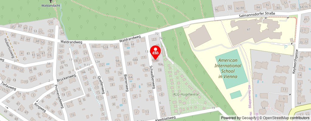 Street map section around the address