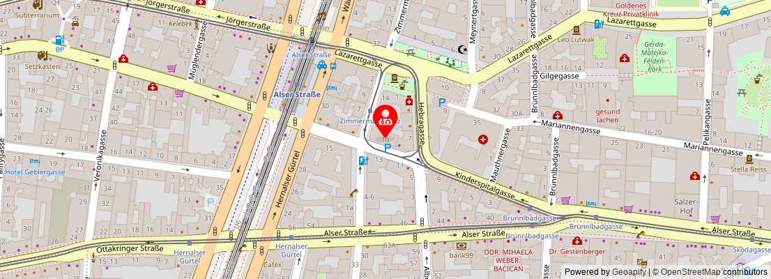Street map section around the address