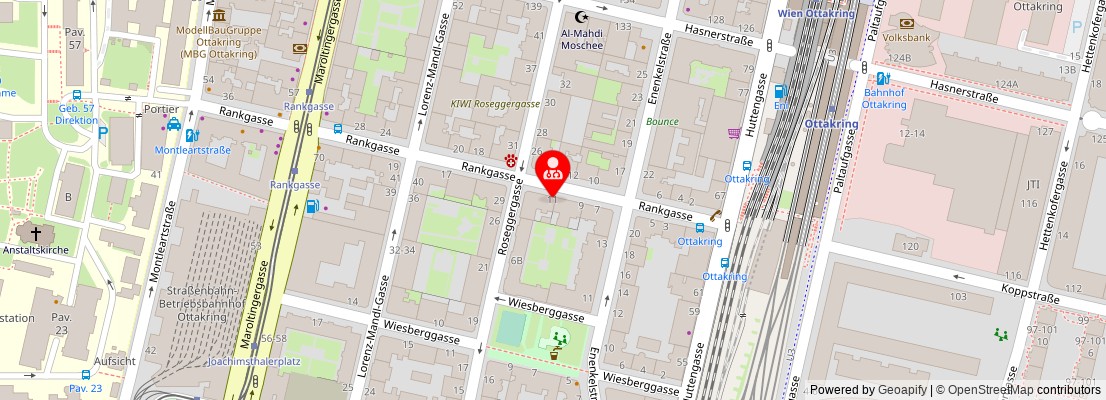 Street map section around the address