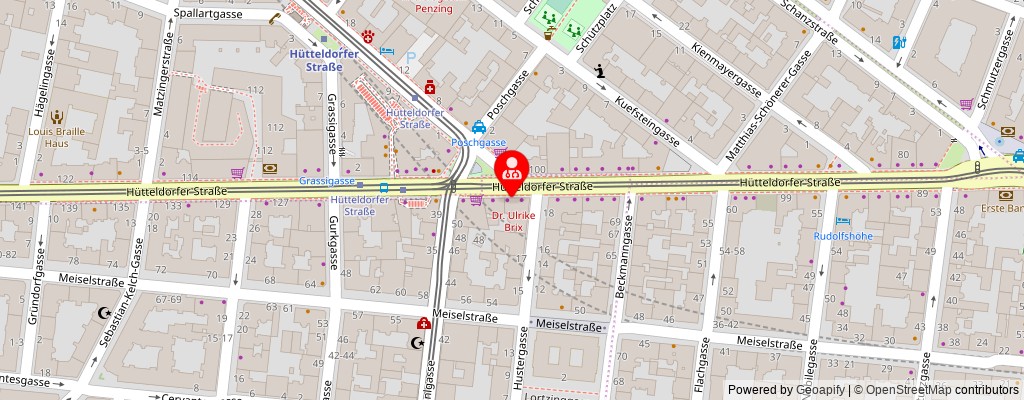 Street map section around the address