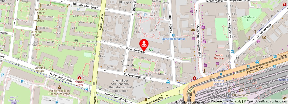 Street map section around the address