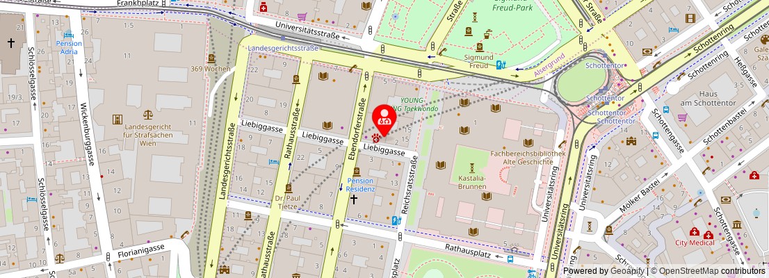 Street map section around the address