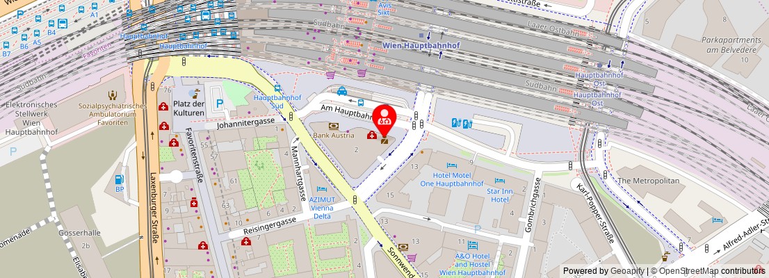 Street map section around the address