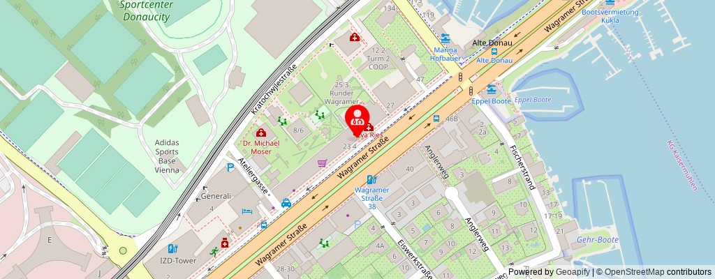 Street map section around the address