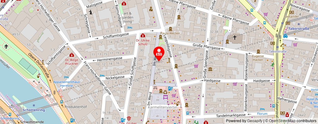 Street map section around the address