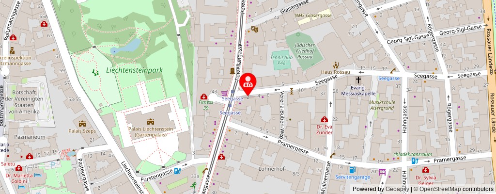 Street map section around the address