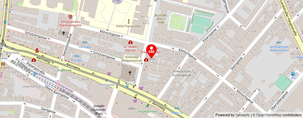 Street map section around the address