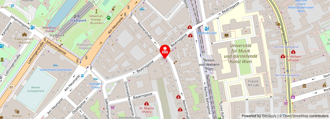 Street map section around the address