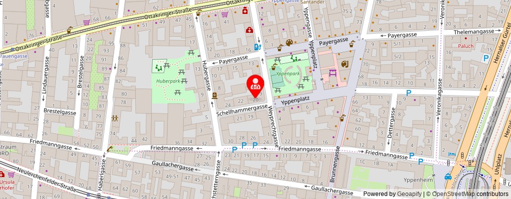 Street map section around the address