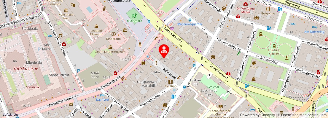 Street map section around the address