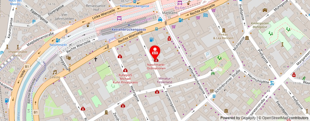 Street map section around the address