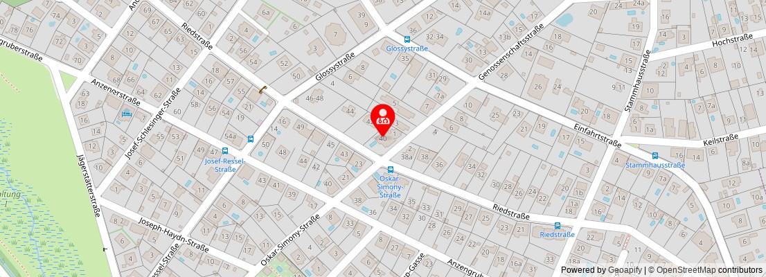 Street map section around the address