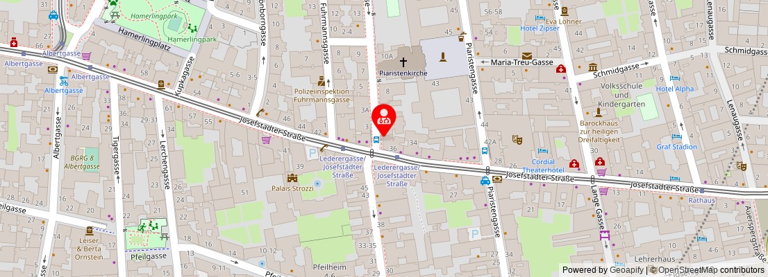 Street map section around the address