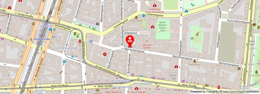 Street map section around the address