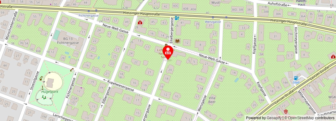 Street map section around the address