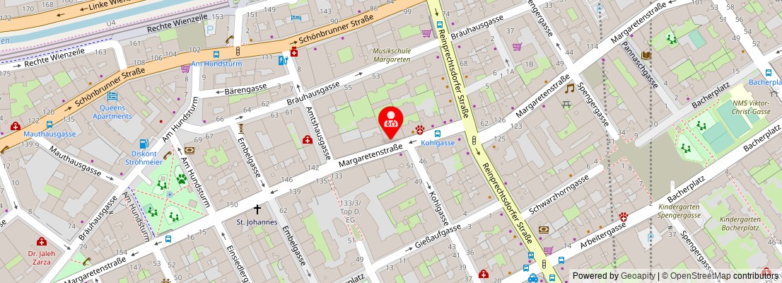 Street map section around the address