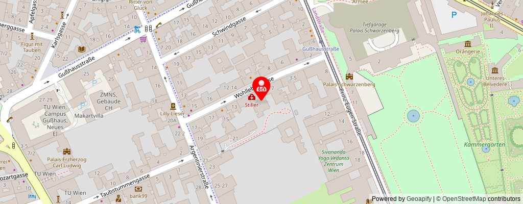 Street map section around the address