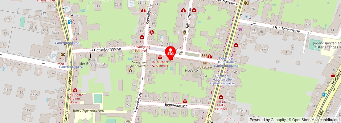 Street map section around the address