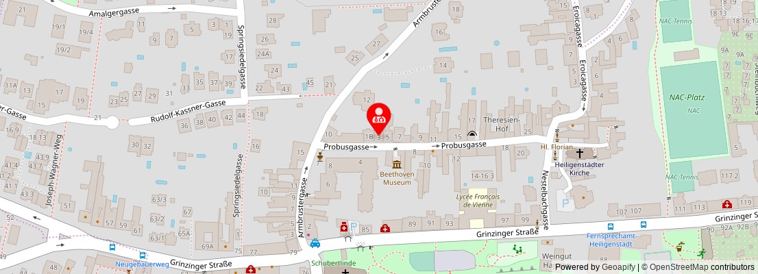 Street map section around the address