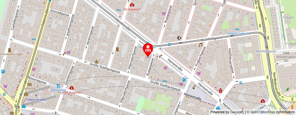 Street map section around the address