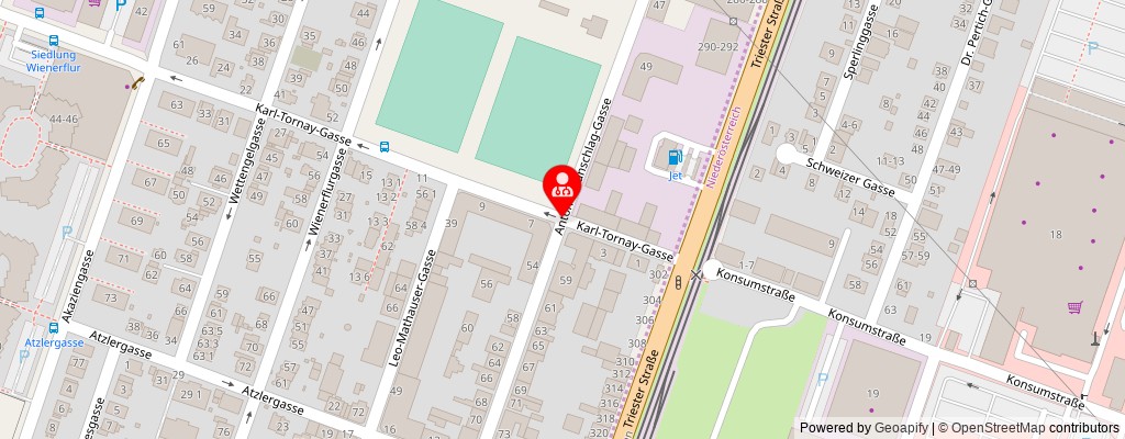 Street map section around the address