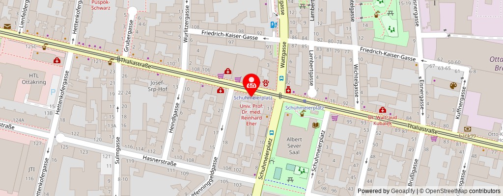 Street map section around the address