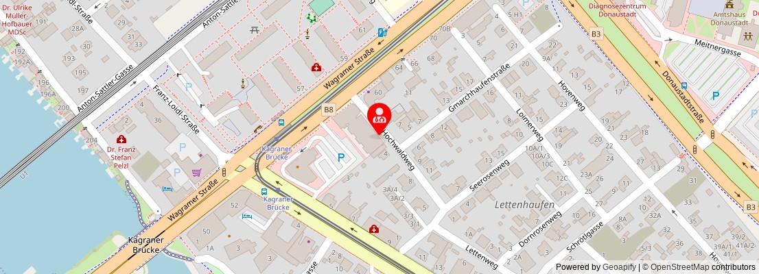 Street map section around the address
