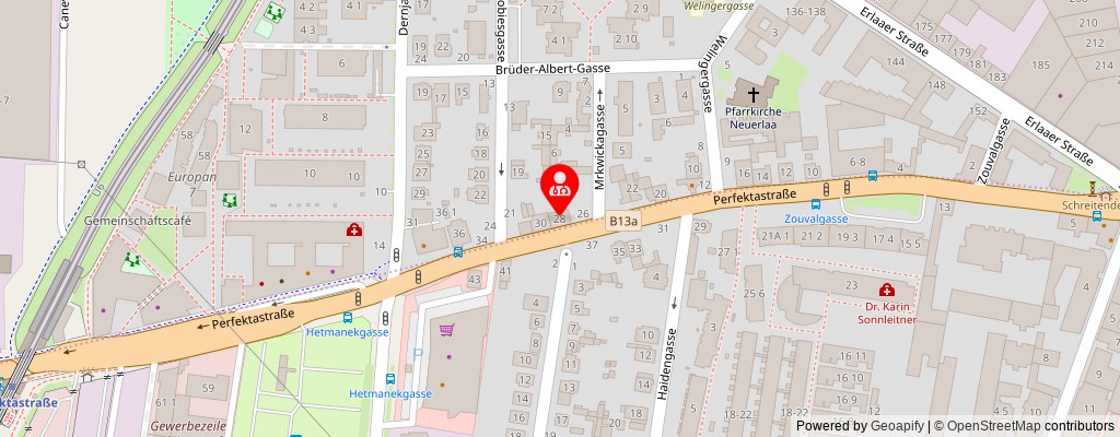 Street map section around the address