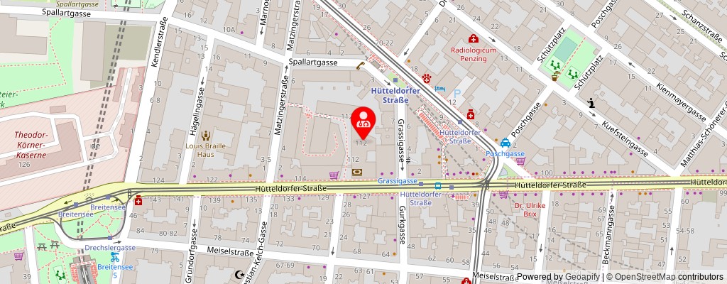 Street map section around the address