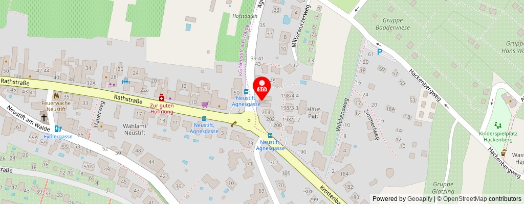 Street map section around the address