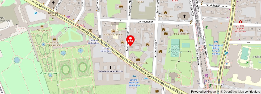 Street map section around the address