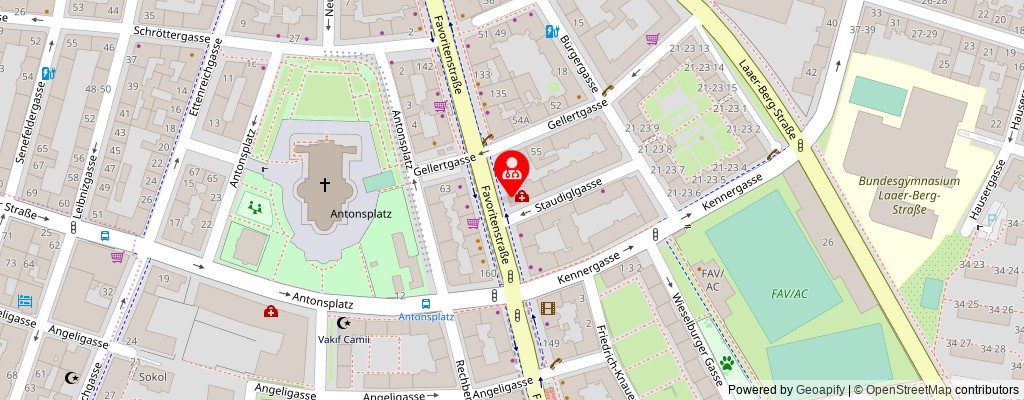 Street map section around the address