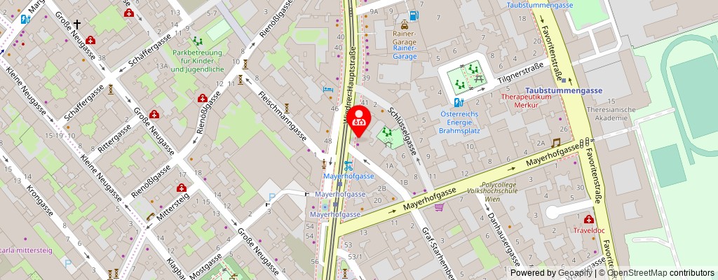 Street map section around the address