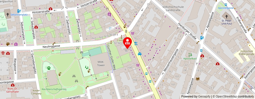 Street map section around the address
