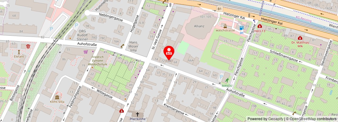 Street map section around the address