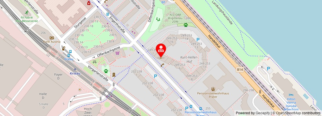 Street map section around the address