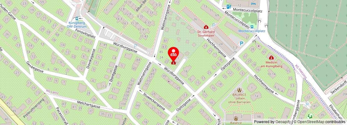 Street map section around the address