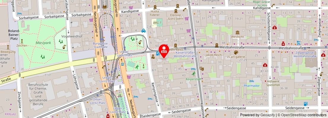 Street map section around the address