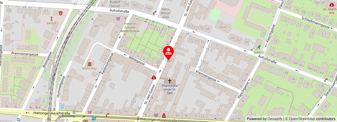 Street map section around the address